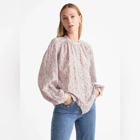 & Other Stories Paris Atelier Floral Print Silk Blend Blouse Size 8 - Picture 2 of 15